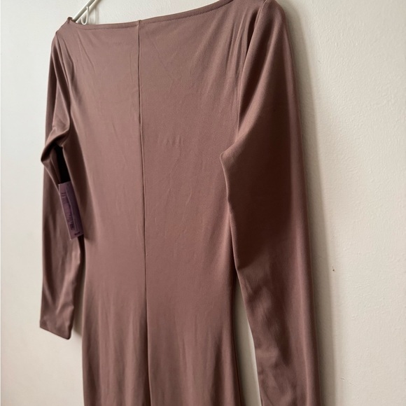 Wild Fable NWT Women’s Long Sleeve ButterBliss Maxi Bodycon Dress Dark Taupe - Picture 2 of 9